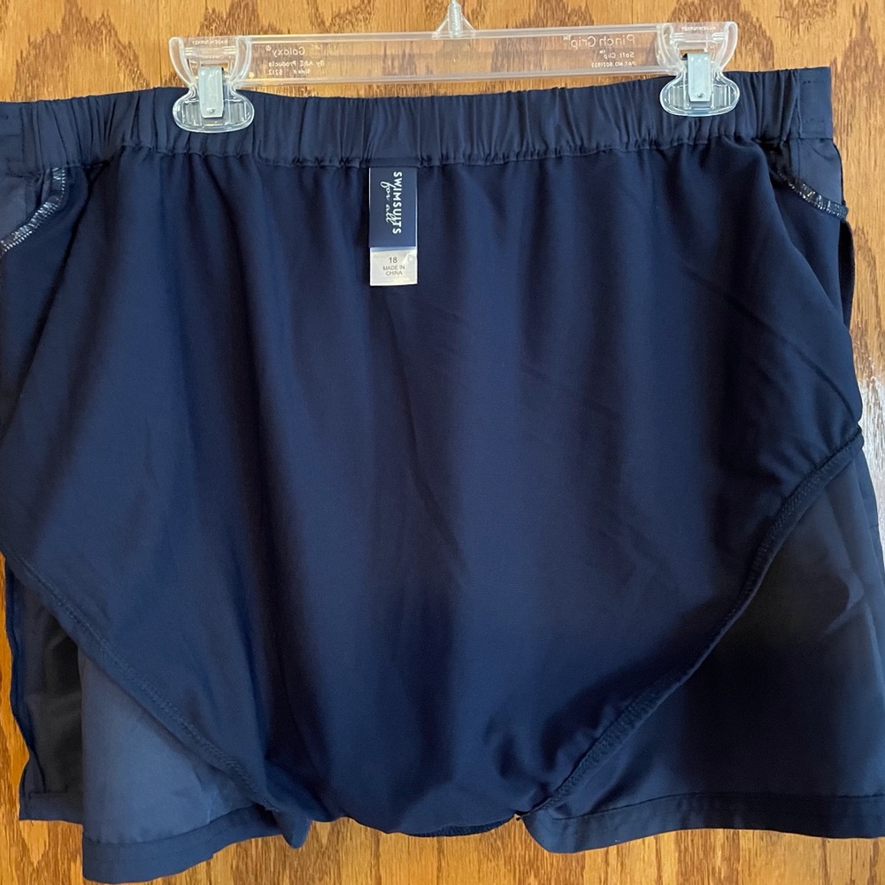 Swimsuits For All Blue Flat Front Swim Shorts 18 - Picture 4 of 6